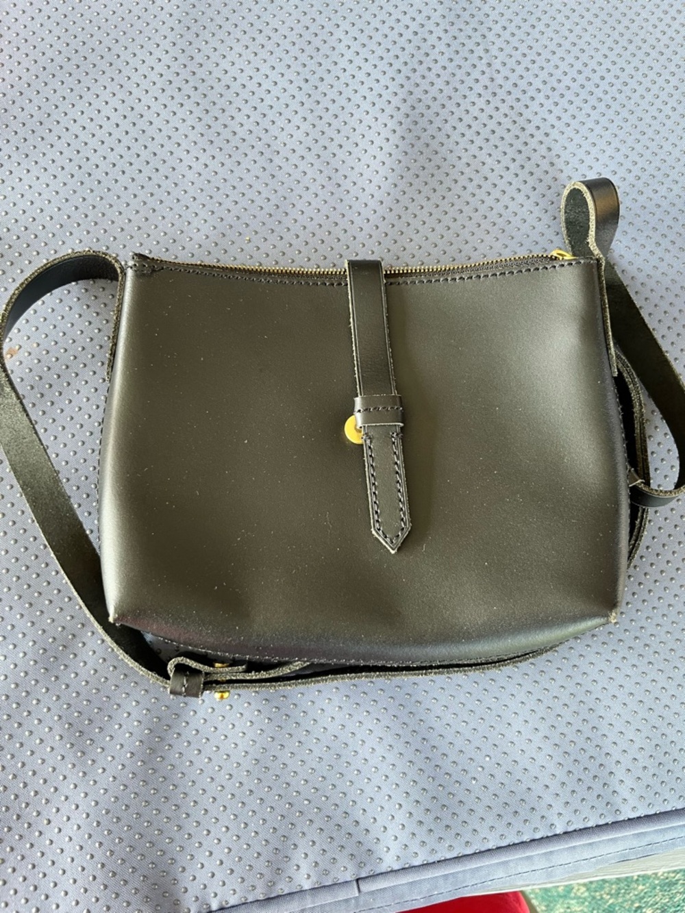 J Crew Women's Black Crossbody Leather Bag with Strap